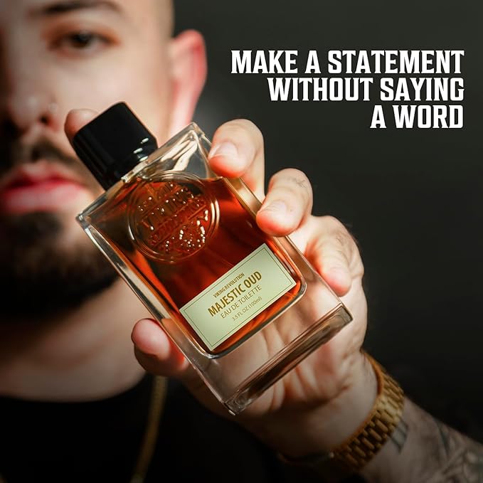 Viking Revolution Majestic Oud Cologne for Men - Earthy Mens Cologne Spray Eau de Toilette - Woody Majestic Oud Perfume for Men with Notes of Cypress, Incense, Ebony, Balsam - Gifts for Men 3.5 Fl Oz