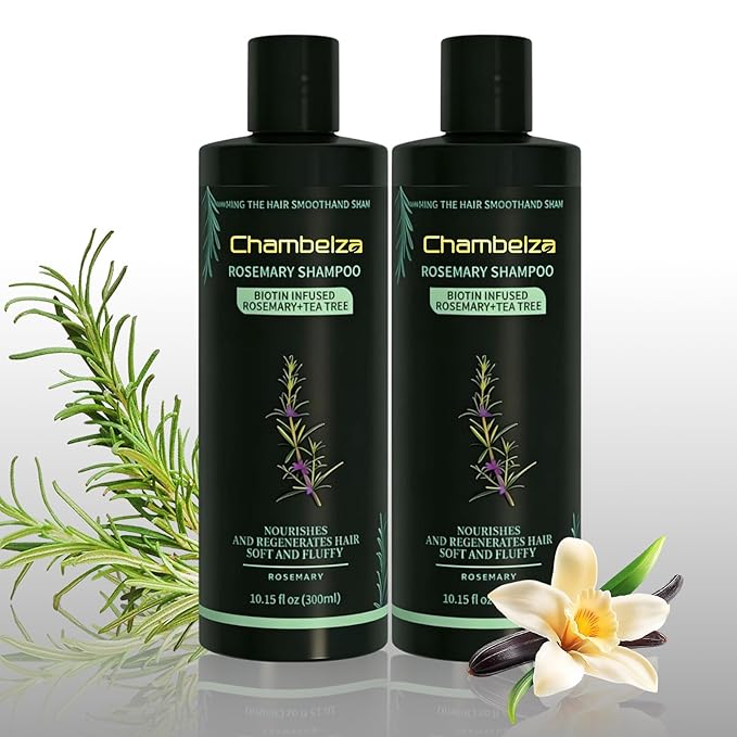 Rosemary Hair Growth Shampoo for Men and Women -Natural Thickening and Strengthening Formula with Biotin Hydrolyzed Keratin -Designed for Thinning Hair & Hair Loss 10.15 fl.oz-2 Pack