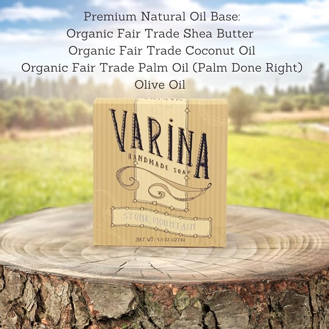 Natural Stone Mountain Bar Soap - Gentle Cleansing for Sensitive Skin, Fresh - 3 Pack