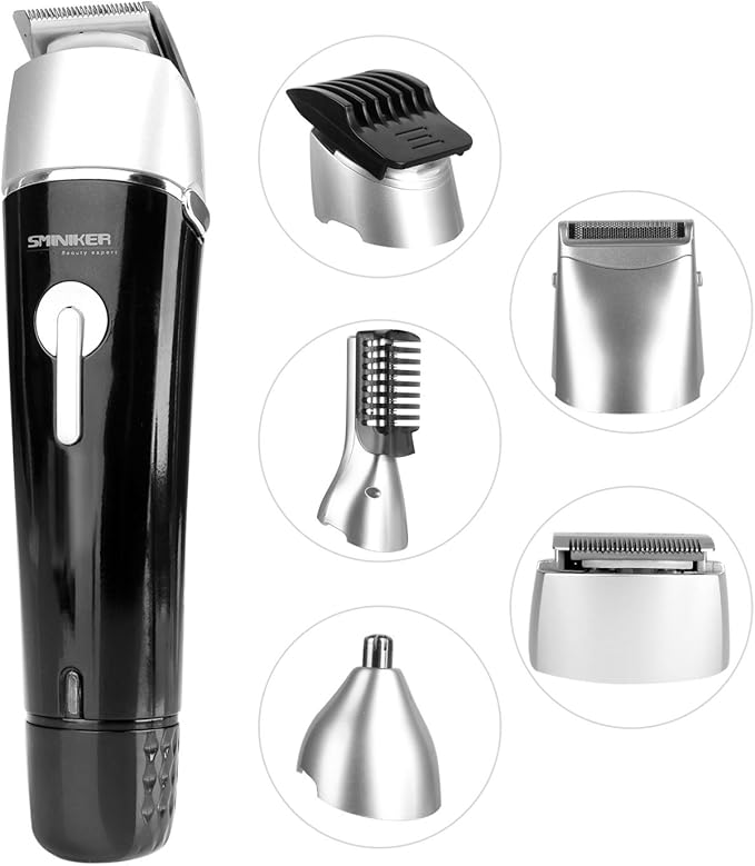 SMINIKER Professional 5 in 1 Multi-functional Waterproof Man's Grooming Kit Hair Clippers Beard Trimmer Kit Body Groomer Kit of Mustache Trimmer Nose Hair Trimmer Precision Trimmer