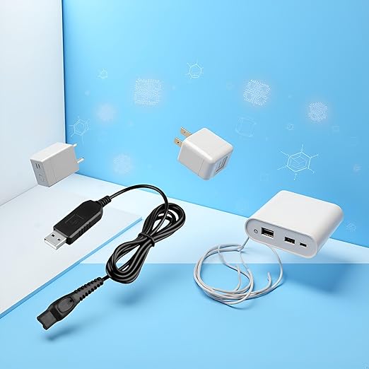 Black 15V USB Power Charger Cord for Philips Norelco Series 2000/3000/4000/5000 Razor Shaver Power Cord Electric Shavers