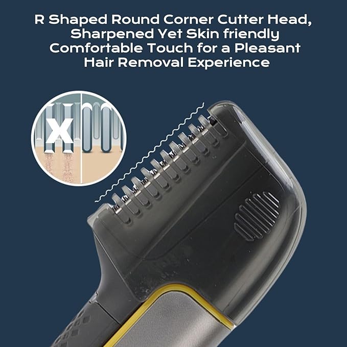 Body Hair Trimmer for Men Extendable Arm Wet Dry Shaving Body Hair Groomer IPX6 Water Proof USB Rechargeable Trimmer for Back Shoulders Chest Legs (USB)
