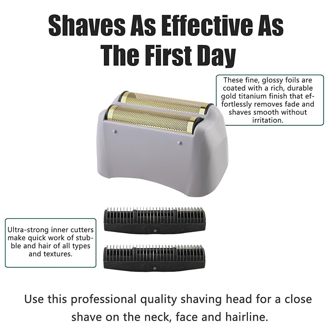 Foil Shaver Replacement Fit for Andis Model TS-1 TS-2 17150 17200 17235 Pro Foil Shaver, Replaces #17155 17160 17280 Foil and Blades -Profoil Lithium Shaver Head Parts- Hypoallergenic Gold Foil-3 Pack