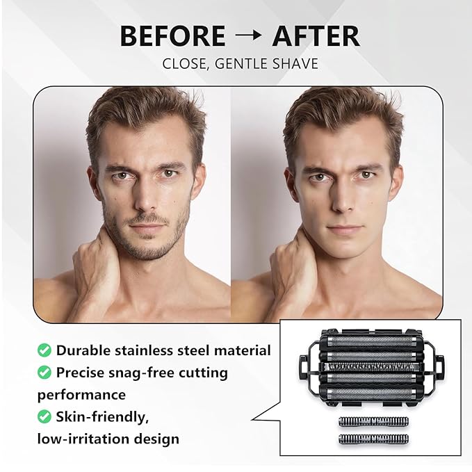 WES9032P Shaver Replacement blades for Panasonic arc 5 Shaver Replacement Foil and Inner Blade Set,Compatible with Panasonic ARC5 shavers:ES-LV97-K,ES-LV67-K,ES-LV95-S,ES-LV65-S (1 Pack)