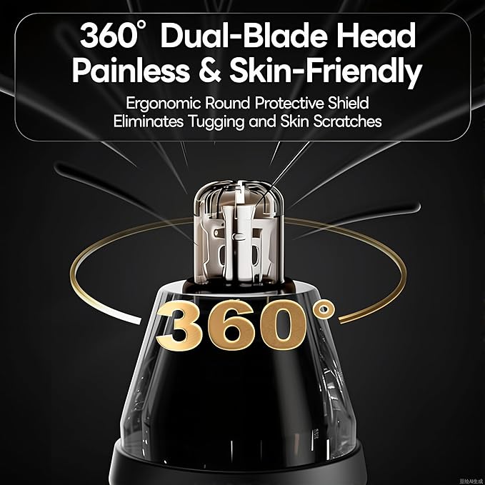 Electric Nose Hair Trimmer for Men Women,Nose & Ear Hair Trimmer,USB-C Charge,Low Noise, Ergonomic Design,Digital Battery Display,Long Lasting, Detachable Washable Head,Mens Nose Trimmer,Ear Hair
