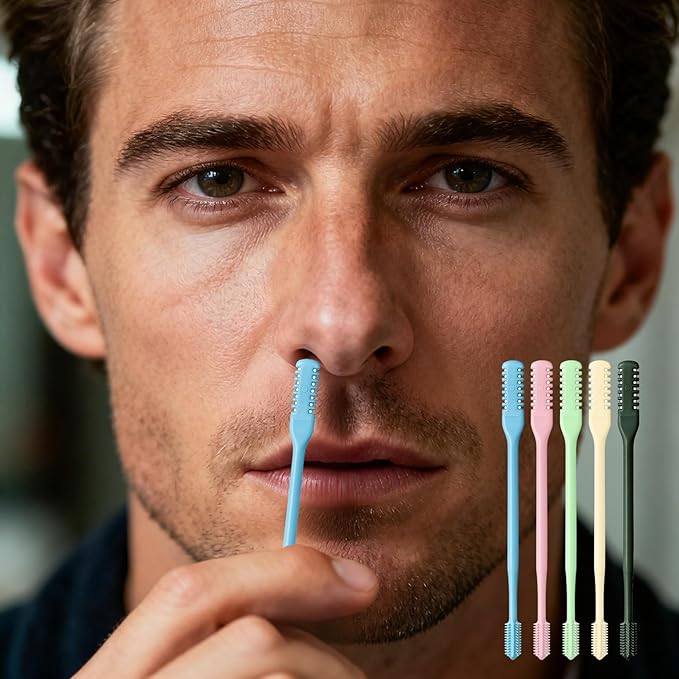 15Pcs 2-in-1 Nasal Hair Cutter,Double Sided Portable 360° Rotating Manual Nose Hair Trimmer Gifts for Men Women - Valenties Easter Mother's Day Father's Day