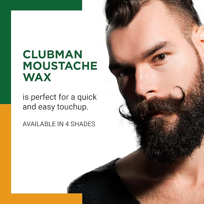Clubman Pinaud Moustache Wax with Comb Applicator, For Styling & Color Enhancement, Brown, 0.5-Ounce (Pack of 6)