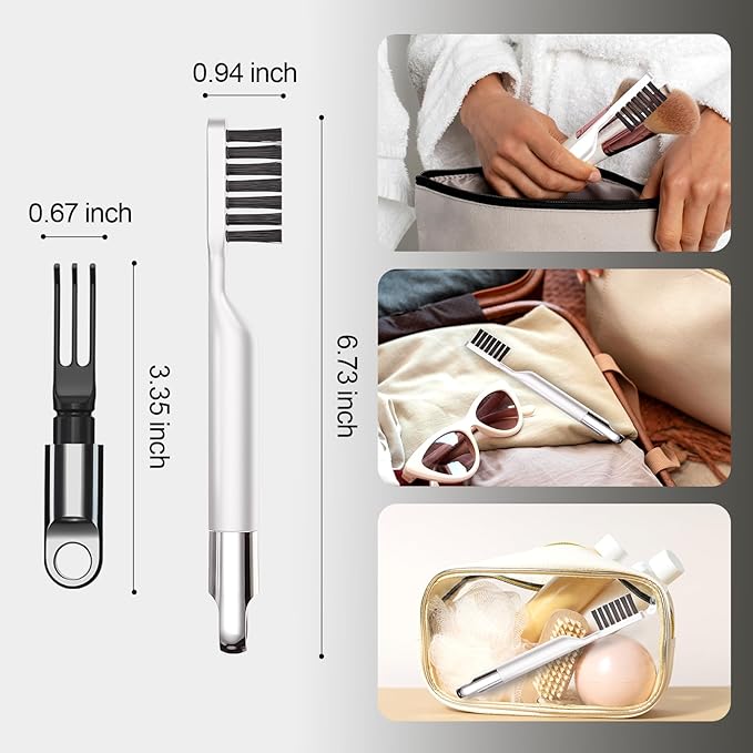 Hair Brush Cleaning Tool Comb Cleaner, 2-in-1 Hair Brush Cleaning Tool,Portable Comb Remover Rake for Removing Hair Dust, Home and Salon Use(White)