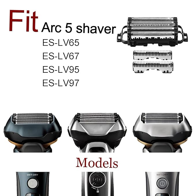 Arc 5 Blades Replacement Heads with Outer Foil and Inner Blade, WES9032 Shaver Replacement Heads for Arc 5 ES-LV97 ES-LV95 ES-LV65 ES-LV67 Electric Shaver.