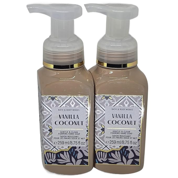 Bath and body works VANILLA COCONUT Gentle Foaming Hand Soap (Set of 2)
