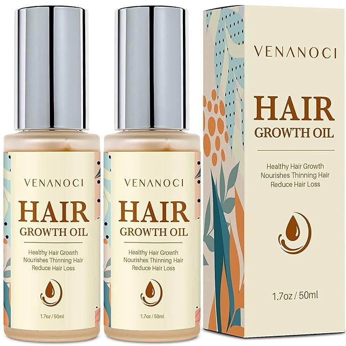 Hair Growth Oil with Rosemary & Biotin: Natural Hair Regrowth Serum for Women & Men – Anti Hair Loss & Thinning Treatment – Promotes Thicker, Fuller, Stronger, Healthier Hair – All Hair Types 2 packs