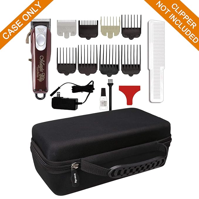 Aproca Case Compatible with Wahl Professional 5 Star Series Magic Clip Cordless Hair Clipper #8148#8504#8545#8509#8451, Portable Storage Bag for Accessories (Black)