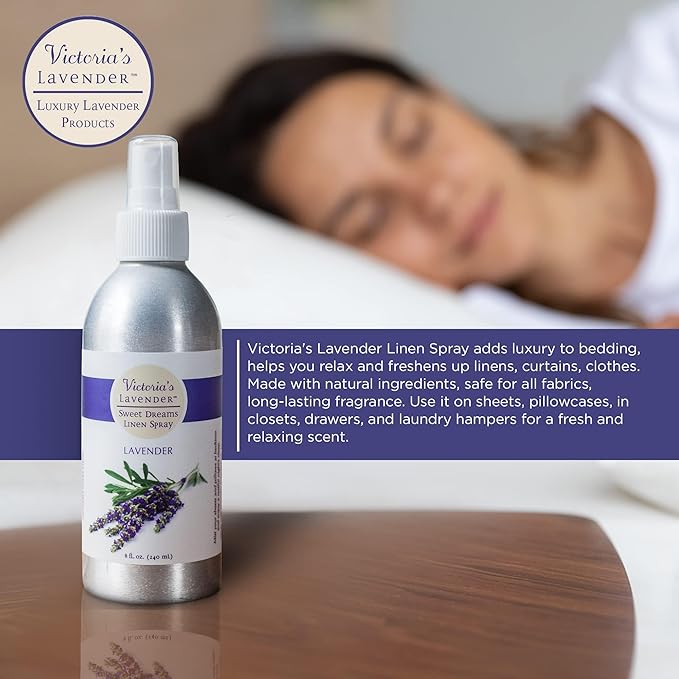 Victoria's Lavender Linen Spray - Aromatherapy Pillow Mist & Linen Spray, Soothing Lavender Essential Oil for Bed & Pillow Comfort, Ideal Holiday Gift, Handmade in Oregon, Made in USA (3 Pack 8 oz)