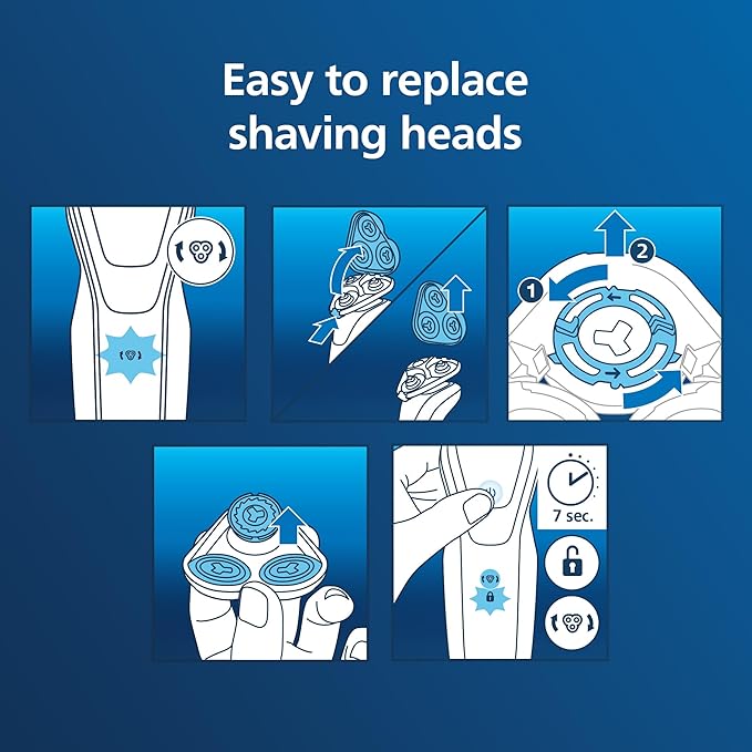 Philips Norelco SH30/52 Genuine Shaving Heads, Compatible with Philips Shavers Series 1000, 2000, 3000 and 5000, Powerful Performance, Self-Sharpening, 3 Pieces, Model SH30/52