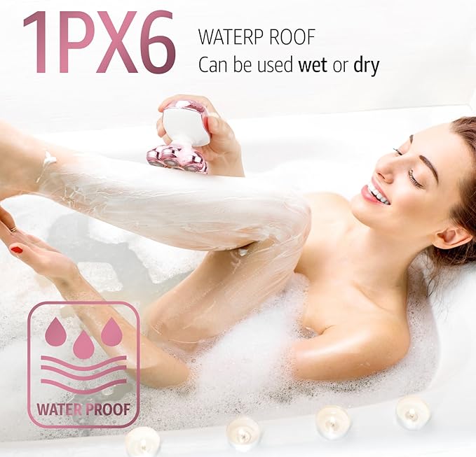 SHPAVVER Electric Razors for Women Legs: Rechargeable Body Shaver - Waterproof Wet Dry Shaver for Women Lady Face Underarms Pubic (Little Pink)