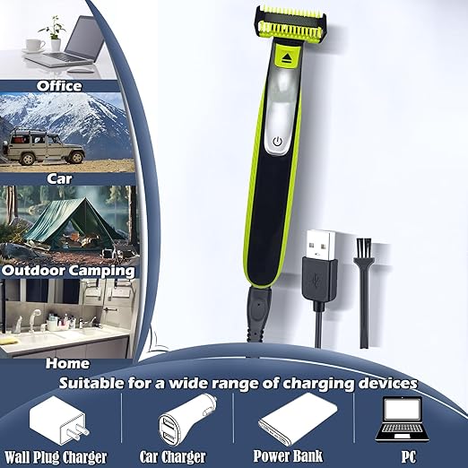 3Ft Shaver Charger Cord, 2 Pack 5V Electric Shaver USB Charging Cable, 24AWG Trimmer Razor Power Cord with Fishbone-Reinforced Cable Boot Design, for Philips Norelco Shaver QP2724, QP2834