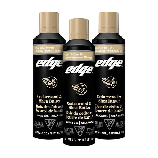 Edge Shave Gel for Men, Cedarwood & Shea Butter, 7oz (3 Pack) - Shaving Gel For Men That Moisturizes, Protects and Soothes To Help Reduce Skin Irritation (Packaging May Vary)
