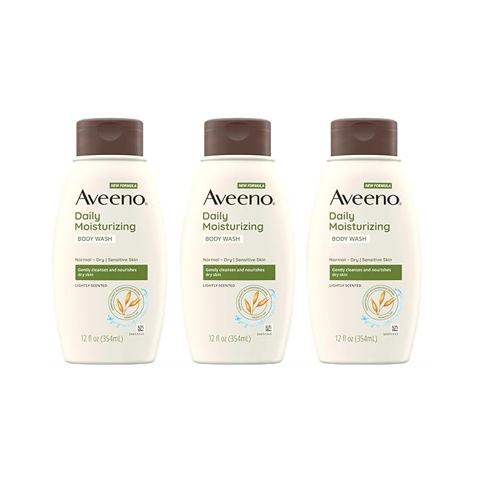 Aveeno Daily Moisturizing Body Wash, 12 Fl. Oz, Pack of 3