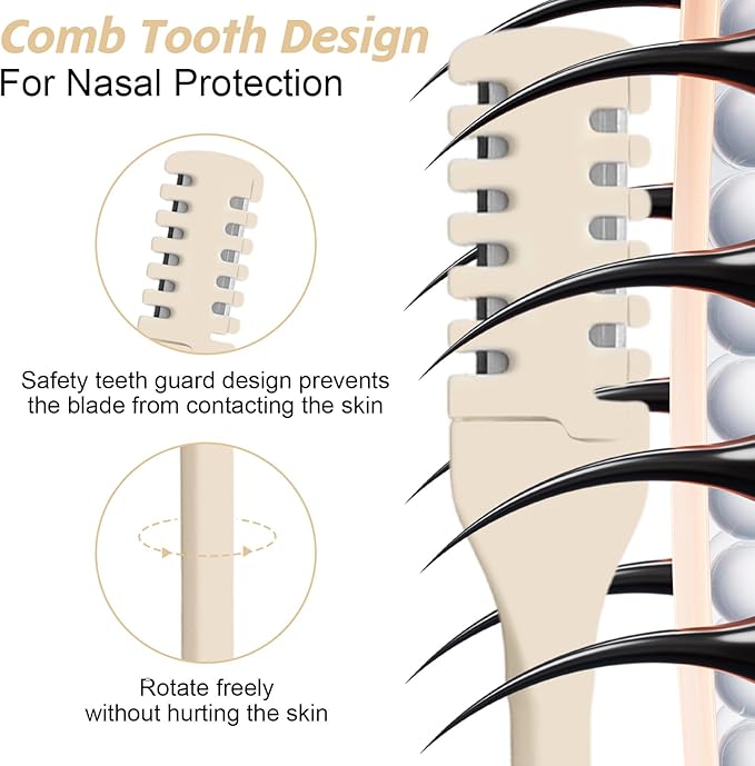 30Pcs Manual Nose Hair Trimmer - Rotating Nasal Hair Razor Cutter with Storage Box for Women and Men Double Sided Nose Hairs Cleaner Portable Nostril Remover Tools