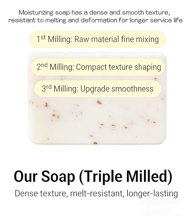 Honey Goat Milk Soap Bar for Women & Men - with Shea Butter, Coconut Oil, Triple Milled - Moisturizing & Gentle Cleansing, Creamy Lather, 100g for Soft, Smooth Skin