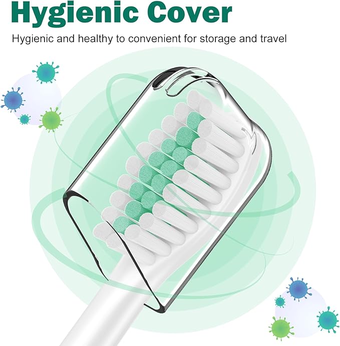 Replacement Toothbrush Heads for Philips Sonicare E-Series/Essence/Xtreme/Elite and Other Screw-on Models, 6 Pack, Medium Soft Dupont Bristles