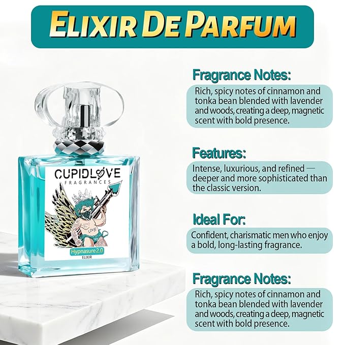 CUPIDLOVE Eau De Parfum Spray Mens Pheromone Cologne - Long Lasting Perfume, Ideal Mens Gift for Special Occasions & Daily Elegance, A Bold and Captivating Fragrance 1.7 Fl Oz