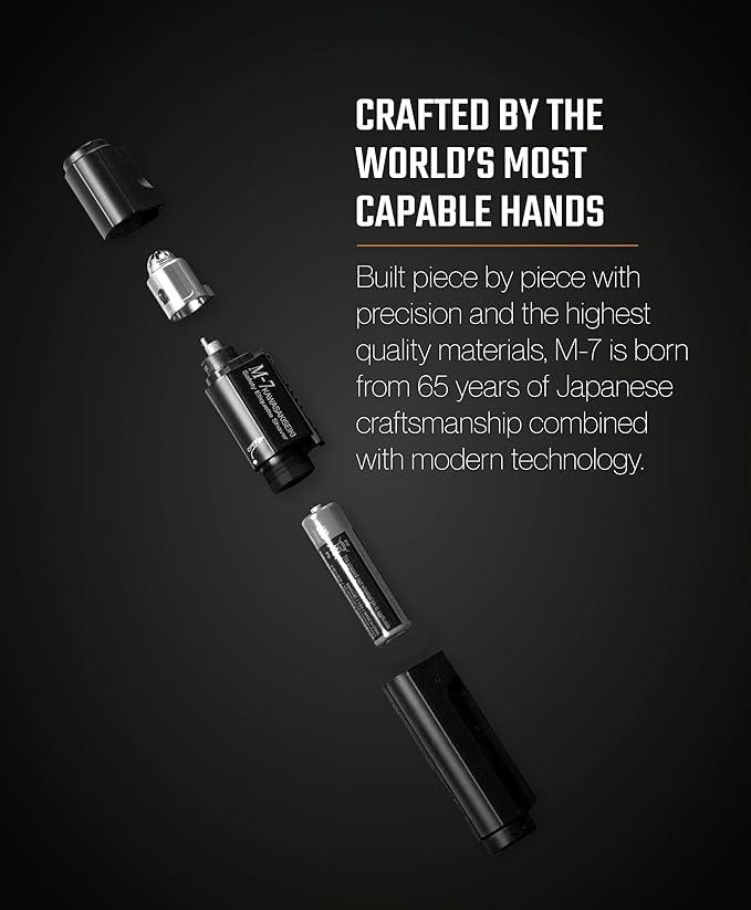 M-7 Nose Hair Trimmer – Multifunctional Nose, Ears and Eyebrows Hair Trimmer for Men with Nickel Sterilized Coating and Self-Cleaning Water Resistant Design – Travel Pouch Included