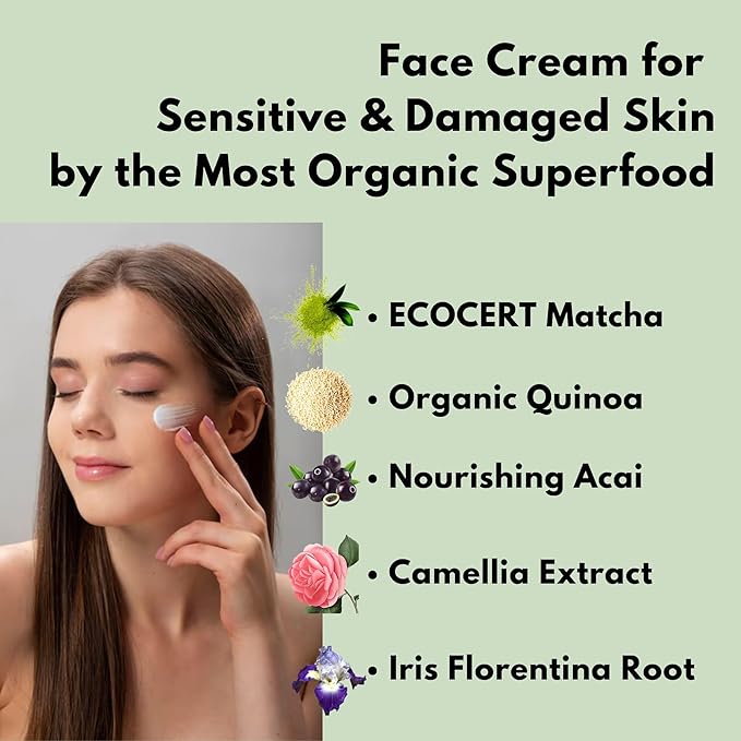 KITAO Organic Face Cream for Women & Men, Anti Aging Night Cream for Face with Matcha, Shea Butter, Retinol, Vitamin C & E; Collagen Face Cream & Facial Moisturizing Cream Japanese Skincare 1.7Fl Oz