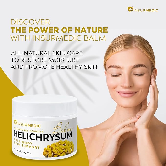 Helichrysum Essential Oil Balm - Helichrysum Italicum Cream for Veins Bruises Aches Pains & Skin Healing - Full Body Hydration Multipurpose Salve for Bruising & Wrinkles