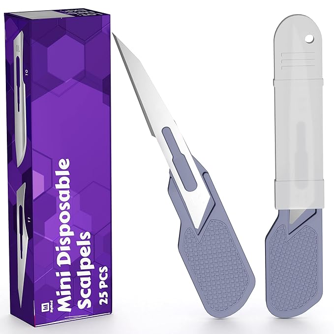 Mymed Mini #11 Dermaplane Razor for Women Face, Manual Shaving Razor, Pack of 25