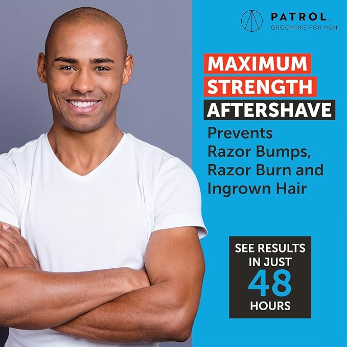 Bump Patrol Maximum Strength Aftershave Formula - After Shave Solution Eliminates Razor Bumps and Ingrown Hairs - 2 Ounces