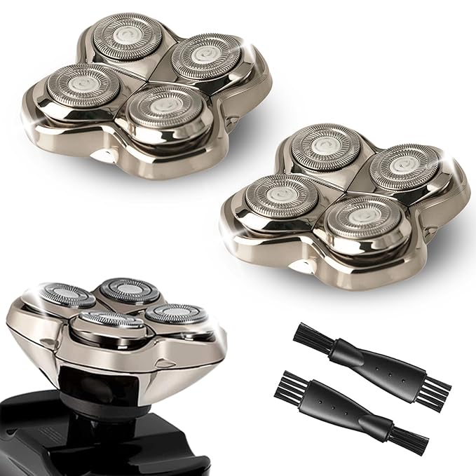 2Pack Pro 4 Shaver Replacement Heads for Gold PRO, Silver PRO, Platinum PRO, Butterfly Kiss PRO Head Shavers, Floating 4 Heads for a Fast, Close and Smooth Shave.