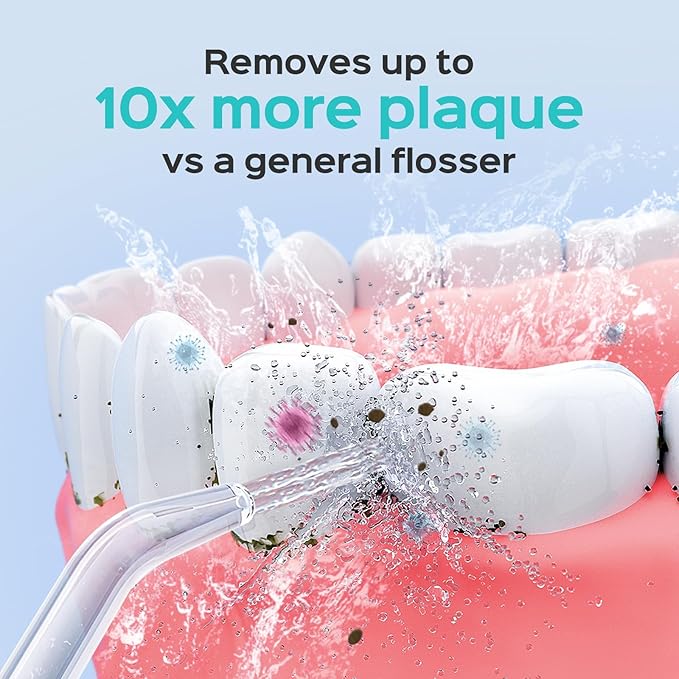 COSLUS E1 Professional Water Flosser for Teeth: 12 Pressure Settings Electric Dental Pick for Tooth Cleaning, Sensitive Gums, Braces, Oral Care - Home Use, 4 Jet Tips for Multiple Users, Family