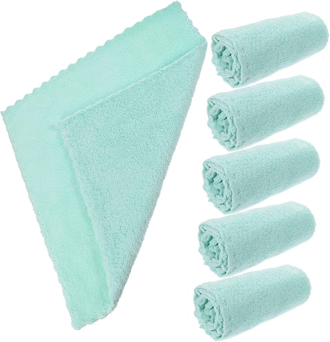 PartyKindom 6pcs Coral Face Towels Travel Towel for Women Men Makeup Remover Cloths Reusable Facial Wipes for Women Facial Cleaning Supplies for Housekeeping