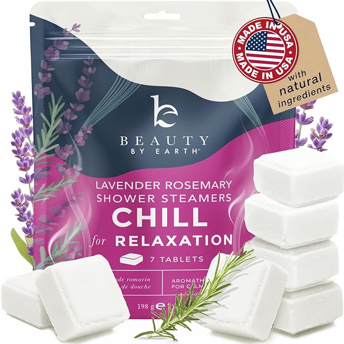 Shower Steamers Aromatherapy - USA Made with Natural Ingredients & Lavender Oil, Christmas Stocking Stuffers for Women, Wife & Mom, Large Stress Relief Shower Bombs, White Elephant Relaxing Spa Gifts