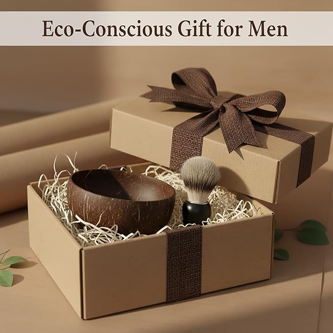 Natural Coconut Shell Shaving Soap Bowl – Handcrafted Shaving Mug & Cup for Men, Naturally Odor-Free, Lightweight, Built for Durability, Perfect for Bowl Shaving & Wet Shave