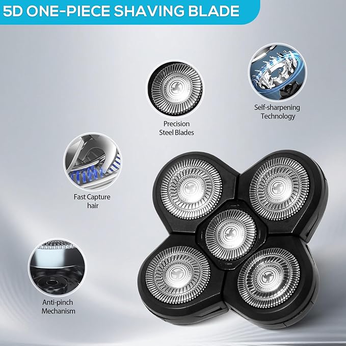 Head Shaver Replacement Heads Shaver Replacement Blades Refills Compatible with Freebird Shaver(black5D)