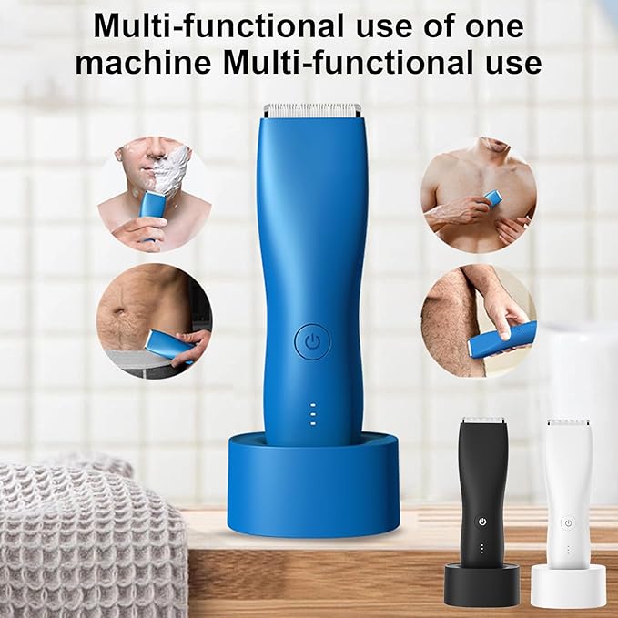 Electric Groin & Body Hair Trimmer for Men Waterproof Pubic Hair Trimmer for Men Rechargeable Groomer Trimmer Shaver