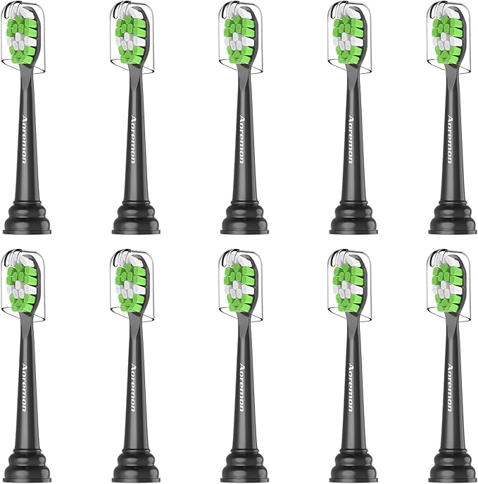 Aoremon Toothbrush Replacement Heads for Phillips Sonicare Replacement Brush Head Compatible with Most Philips Sonicare Click-on Electric Toothbrush, Black 10 Pcs