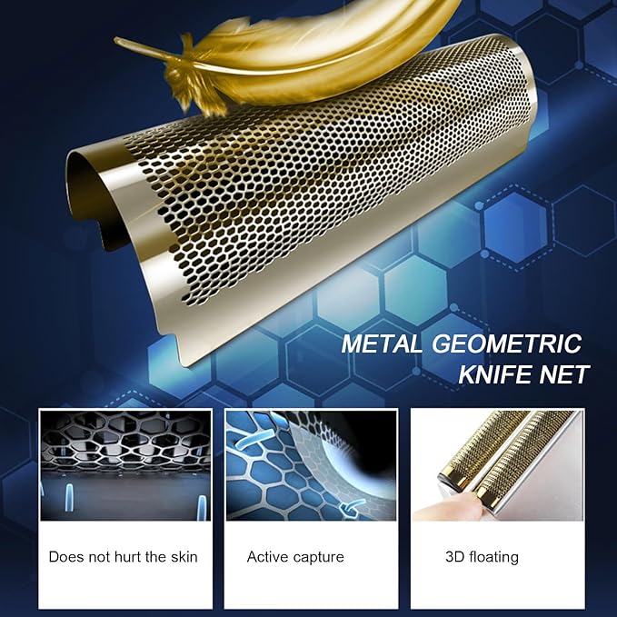 , Double Foil Rechargeable Electric Electric Shavers for Men, Low Noise Powerful Electric Foil and Bald Shavers Beard Trimmer for Close, Smooth Shaving