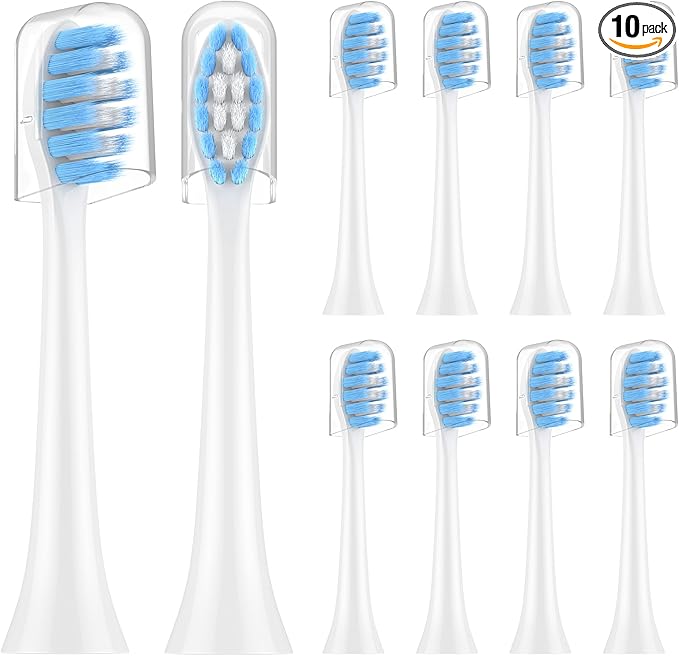 2024 Upgraded, MRYUESG Extra-Soft Toothbrush Replacement Heads Compatible with Philips Sonicare for Sentive Gum, 10 Pack, Electric Brush Head for Phillips Plaque Control