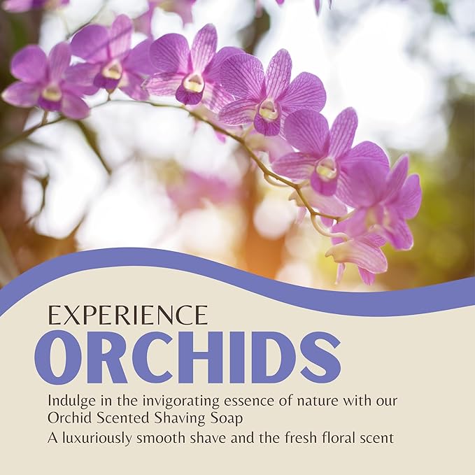 Orchid Scented Shaving Soap for Women – Shea Butter Enriched Moisturizing Bar for Sensitive Skin – Long-Lasting, Smooth Shave for Legs, Underarms & Bikini Area