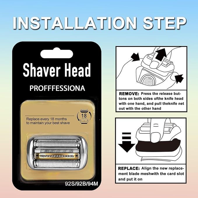 NEW Electric Replacement Shaver Head Series 9 92S Accessories Shaver Compatible with Series 9 Electric Razors 9290cc, 9291cc, 9370cc, 9293s, 9385cc, 9390cc, 9330s, 9296cc (Upgraded ver.)