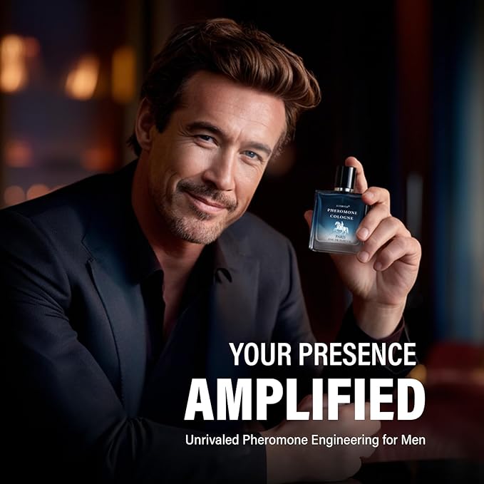 Pheromone Cologne for Men, Long Lasting Perfume for Men, Captivating Unique Aromatic to Enhance Image, Premium Perfume Oil for Day & Night Use