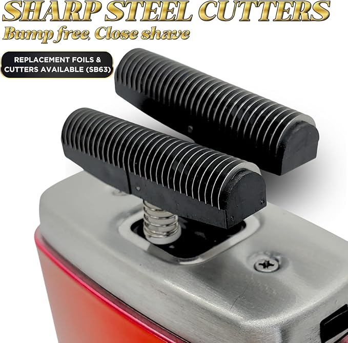 Supreme Trimmer Replacement Foil & Cutter SB63 | Hypoallergenic Foil for Crunch STF602 | Red