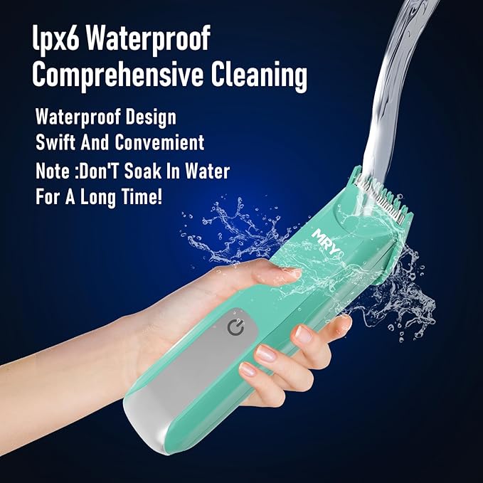 MRY Groin Trimmer for Men & Women - Ipx6 Waterproof USB Charging Trimmer with Light & Ceramic Blade for Pubic/Body/Groin Grooming/Face/Legs/Facial (Green Color)