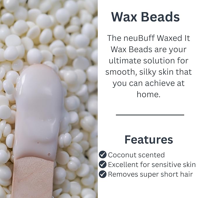 Waxed It Hard Wax Beads for Hair Removal, Gentle Formulation for Silky Smooth Skin in All Areas, Ideal for Sensitive Skin, Designed for Use with neuBuff Collapsible Silicone Wax Warmer