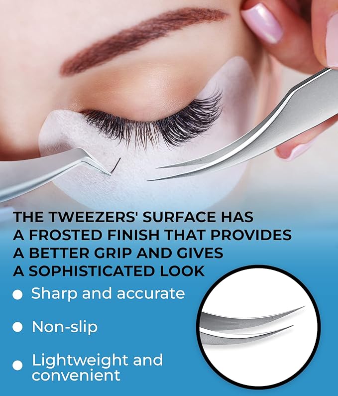 Stacy Lash STL-1 Isolation Eyelash Extension Tweezers/Supplies for Classic Extensions & Individual False Lashes/Eyelashes Separator Tool/Precision Tools/Beauty Accessories/Sharp Tweezer Tip