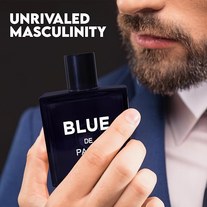 Men's Cologne Gift Set - Variety Pack of 4 Long Lasting Fragrances with 10ml Pheromone Cologne (Choco Musk/Vanilla Tobacco Blend/Armada Men/Blue De Paris)