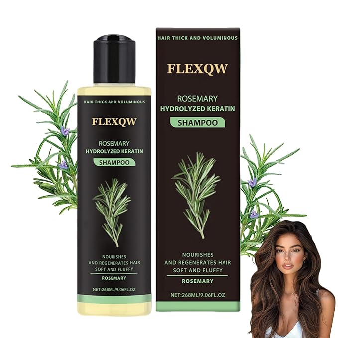 Rosemary Hair Growth Shampoo, 265ML Natural Thickening & Strengthening Shampoo with Hydrolyzed Keratin for men and women, Nourishes and Repairs Hair Scale.